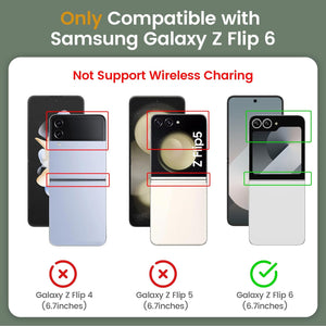 Galaxy Z Flip 6 Screen Protector & Hinge Protection & Magnetic Ring Kickstand - Redpepper Cases