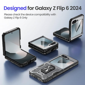 Galaxy Z Flip 6 Screen Protector & Hinge Protection & Magnetic Ring Kickstand - Redpepper Cases