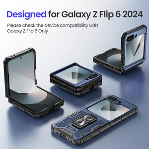 Galaxy Z Flip 6 Screen Protector & Hinge Protection & Magnetic Ring Kickstand - Redpepper Cases