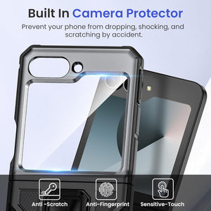 Galaxy Z Flip 6 Screen Protector & Hinge Protection & Magnetic Ring Kickstand - Redpepper Cases