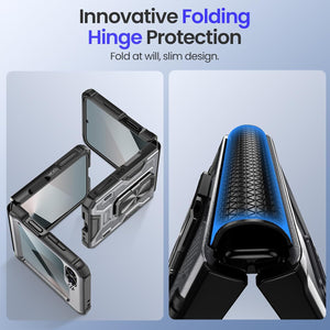 Galaxy Z Flip 6 Screen Protector & Hinge Protection & Magnetic Ring Kickstand - Redpepper Cases