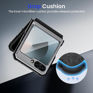 Galaxy Z Flip 6 Screen Protector & Hinge Protection & Magnetic Ring Kickstand - Redpepper Cases