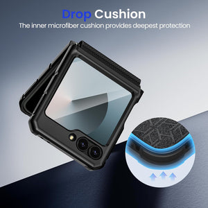Galaxy Z Flip 6 Screen Protector & Hinge Protection & Magnetic Ring Kickstand - Redpepper Cases