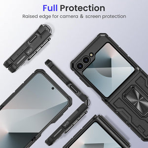 Galaxy Z Flip 6 Screen Protector & Hinge Protection & Magnetic Ring Kickstand - Redpepper Cases
