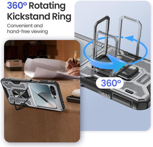 Galaxy Z Flip 6 Screen Protector & Hinge Protection & Magnetic Ring Kickstand - Redpepper Cases
