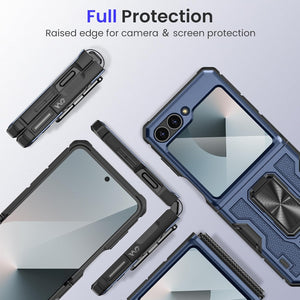 Galaxy Z Flip 6 Screen Protector & Hinge Protection & Magnetic Ring Kickstand - Redpepper Cases