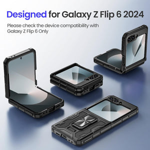 Galaxy Z Flip 6 Screen Protector & Hinge Protection & Magnetic Ring Kickstand - Redpepper Cases