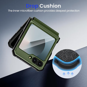 Galaxy Z Flip 6 Screen Protector & Hinge Protection & Magnetic Ring Kickstand - Redpepper Cases