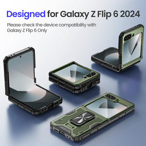 Galaxy Z Flip 6 Screen Protector & Hinge Protection & Magnetic Ring Kickstand - Redpepper Cases