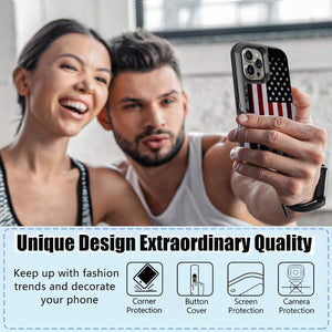 iPhone 16 Pro Max Screen Protector Old Vintage American Flag Design Phone Case - Redpepper Cases