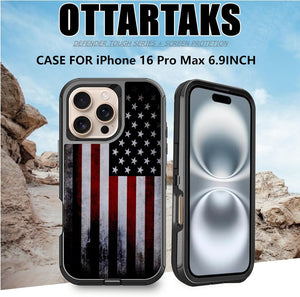 iPhone 16 Pro Max Screen Protector Old Vintage American Flag Design Phone Case - Redpepper Cases