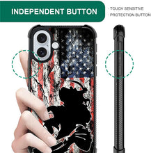 Load image into Gallery viewer, iPhone 16 Wood Grain Old Flag Dual Layer Shockproof Rugged Cover - Redpepper Cases