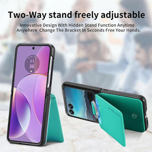 Motorola Razr+ 2023 Card Holder Luxury PU Leather Protective Phone Case - Redpepper Cases