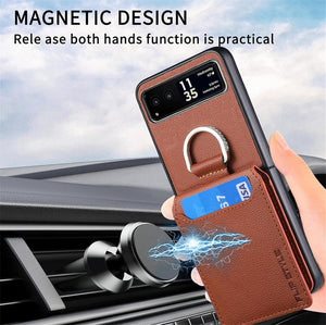 Motorola Razr+ 2023 Card Holder Luxury PU Leather Protective Phone Case - Redpepper Cases