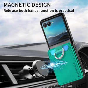 Motorola Razr+ 2023 Card Holder Luxury PU Leather Protective Phone Case - Redpepper Cases