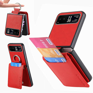 Motorola Razr+ 2023 Card Holder Luxury PU Leather Protective Phone Case - Redpepper Cases