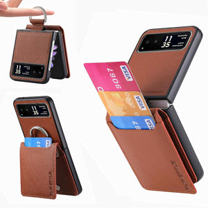 Motorola Razr+ 2023 Card Holder Luxury PU Leather Protective Phone Case - Redpepper Cases