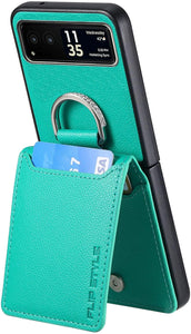 Motorola Razr+ 2023 Card Holder Luxury PU Leather Protective Phone Case - Redpepper Cases