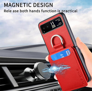 Motorola Razr+ 2023 Card Holder Luxury PU Leather Protective Phone Case - Redpepper Cases