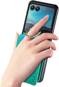 Motorola Razr+ 2023 Card Holder Luxury PU Leather Protective Phone Case - Redpepper Cases