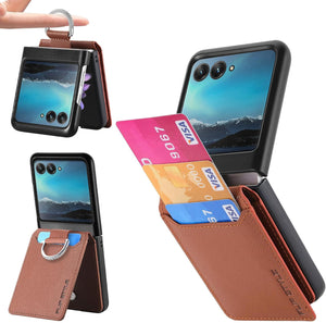 Motorola Razr+ 2023 Card Holder Luxury PU Leather Protective Phone Case - Redpepper Cases