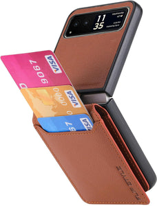 Motorola Razr+ 2023 Card Holder Luxury PU Leather Protective Phone Case - Redpepper Cases