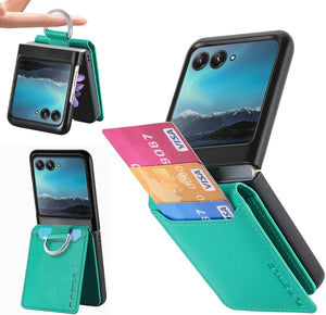 Motorola Razr+ 2023 Card Holder Luxury PU Leather Protective Phone Case - Redpepper Cases