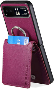 Motorola Razr+ 2023 Card Holder Luxury PU Leather Protective Phone Case - Redpepper Cases