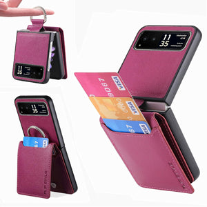Motorola Razr+ 2023 Card Holder Luxury PU Leather Protective Phone Case - Redpepper Cases