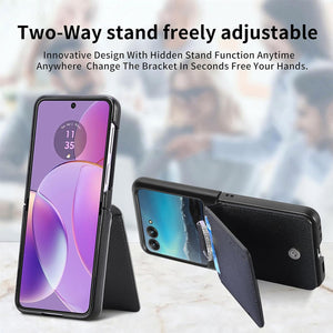 Motorola Razr+ 2023 Card Holder Luxury PU Leather Protective Phone Case - Redpepper Cases