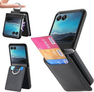 Motorola Razr+ 2023 Card Holder Luxury PU Leather Protective Phone Case - Redpepper Cases
