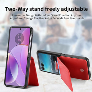 Motorola Razr+ 2023 Card Holder Luxury PU Leather Protective Phone Case - Redpepper Cases