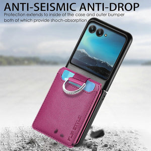 Motorola Razr+ 2023 Card Holder Luxury PU Leather Protective Phone Case - Redpepper Cases