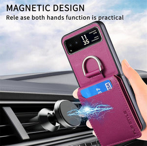 Motorola Razr+ 2023 Card Holder Luxury PU Leather Protective Phone Case - Redpepper Cases