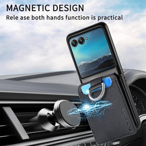 Motorola Razr+ 2023 Card Holder Luxury PU Leather Protective Phone Case - Redpepper Cases