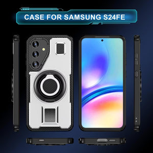 Samsung Galaxy S24/S25 Plus Back Heat Dissipation Design Metal Ring Holder Stand Cover - Redpepper Cases
