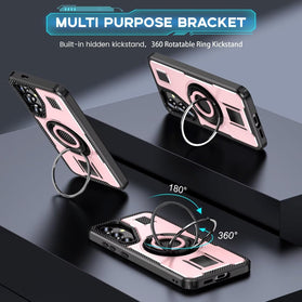 Samsung Galaxy S24/S25 Plus Back Heat Dissipation Design Metal Ring Holder Stand Cover - Redpepper Cases