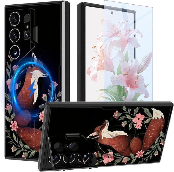 art-fox-flowers
