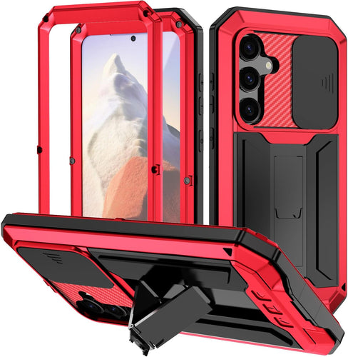 Samsung Galaxy S25 5G Aluminum Metal Gorilla Glass Shockproof Military Heavy Duty Sturdy Protector - Redpepper Cases