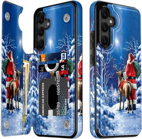 Samsung Galaxy S25 Flip Folio Leather Kickstand Credit Card Holder Protective Phone Cover - Redpepper Cases