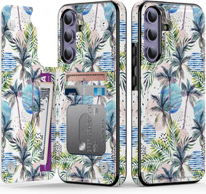 Samsung Galaxy S25 Flower Designs - Credit Card Holder Protective Phone Cover - Redpepper Cases