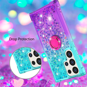 Samsung Galaxy S25 Plus Clear Glitter Liquid Sparkle Bling Cute Case - Redpepper Cases