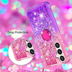 Samsung Galaxy S25 Plus Clear Glitter Liquid Sparkle Bling Cute Case - Redpepper Cases