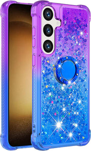 Samsung Galaxy S25 Plus Clear Glitter Liquid Sparkle Bling Cute Case - Redpepper Cases
