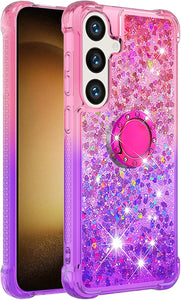 Samsung Galaxy S25 Plus Clear Glitter Liquid Sparkle Bling Cute Case - Redpepper Cases