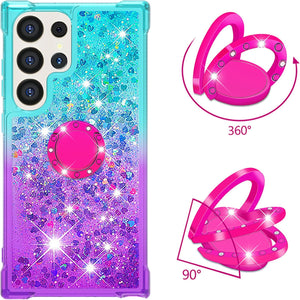 Samsung Galaxy S25 Plus Clear Glitter Liquid Sparkle Bling Cute Case - Redpepper Cases