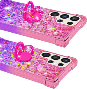 Samsung Galaxy S25 Plus Clear Glitter Liquid Sparkle Bling Cute Case - Redpepper Cases