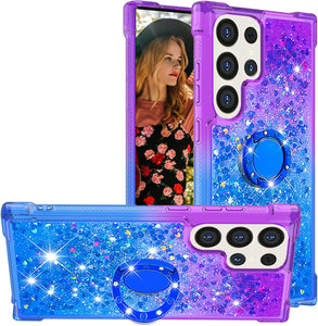 Samsung Galaxy S25 Plus Clear Glitter Liquid Sparkle Bling Cute Case - Redpepper Cases