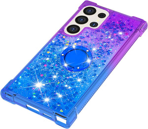 Samsung Galaxy S25 Plus Clear Glitter Liquid Sparkle Bling Cute Case - Redpepper Cases
