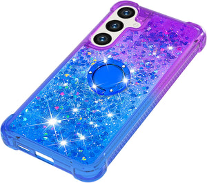 Samsung Galaxy S25 Plus Clear Glitter Liquid Sparkle Bling Cute Case - Redpepper Cases